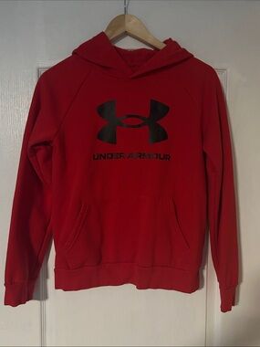 Under Armour Red Hoodie with Black Logo